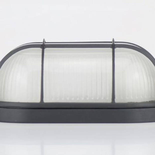 LED Tuinverlichting - Buitenlamp - Torina - Wand - Aluminium Mat Zwart - E27 - Ovaal
