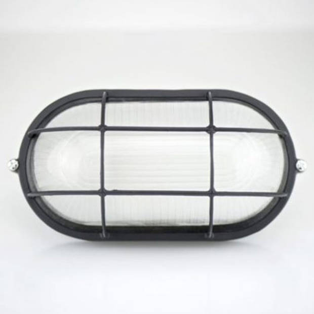LED Tuinverlichting - Buitenlamp - Torina - Wand - Aluminium Mat Zwart - E27 - Ovaal