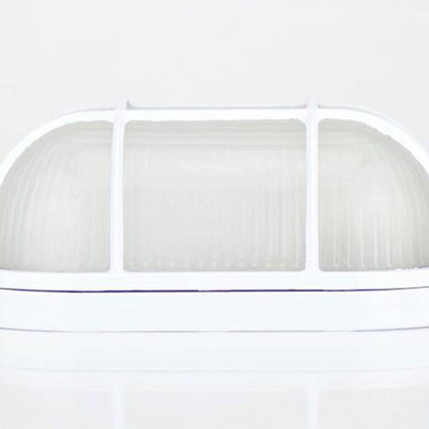 LED Tuinverlichting - Buitenlamp - Torina - Wand - Aluminium Mat Wit - E27 - Ovaal