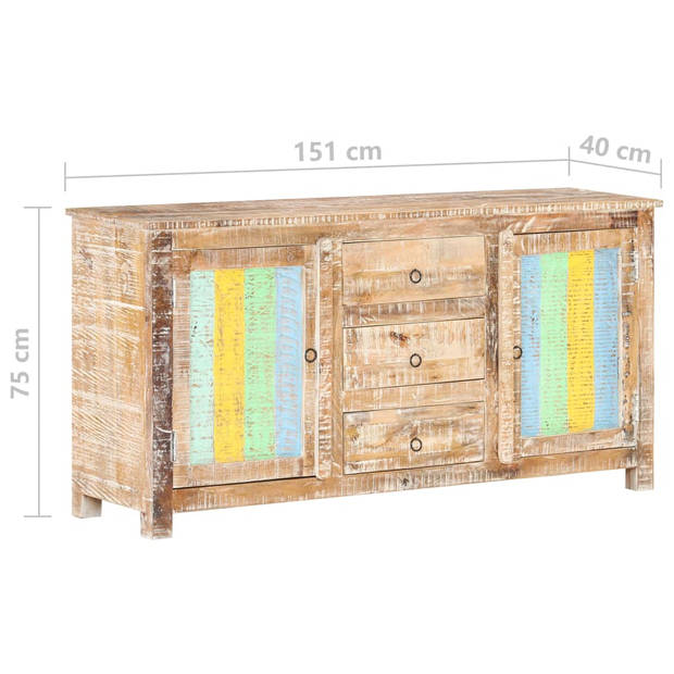 vidaXL Dressoir 151x40x75 cm ruw acaciahout