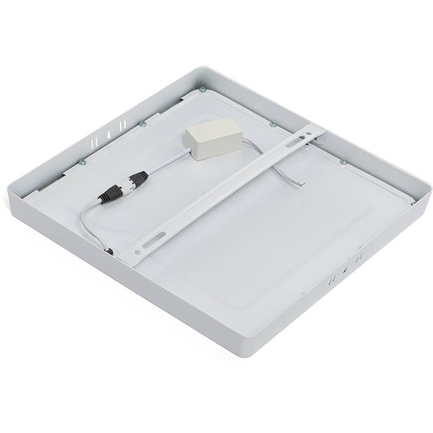 LED Paneel - 30x30 Helder/Koud Wit 6400K - 28W Opbouw Vierkant - Mat Wit - Flikkervrij