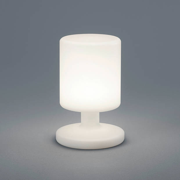 LED Tafellamp - Trion Barbary - Rond - Wit - Kunststof - Spatwaterdicht - USB Oplaadbaar