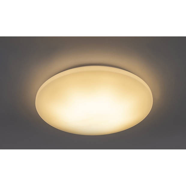 LED Plafondlamp - Badkamerlamp - Trion Puta - Opbouw Rond 15W - Spatwaterdicht IP44 - Warm Wit 3000K - Mat Wit Kunststof