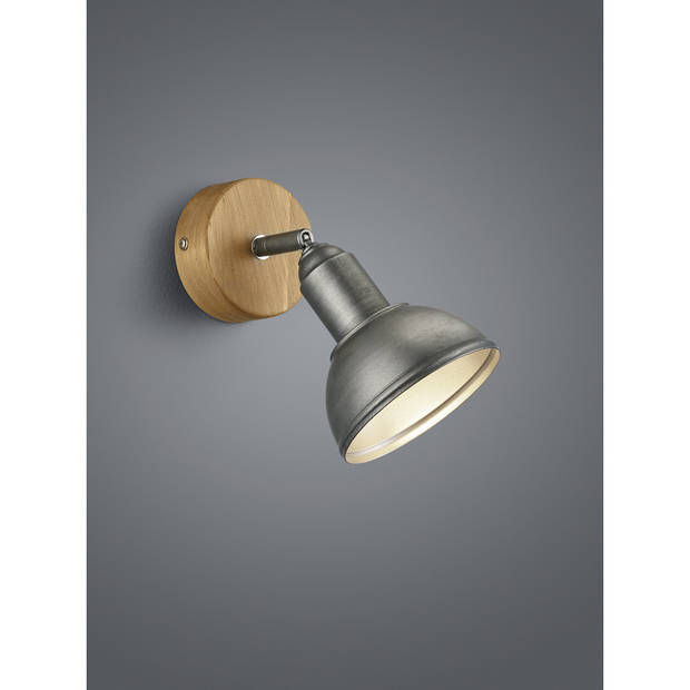 LED Wandspot - Trion Delvira - E14 Fitting - 1-lichts - Rond - Antiek Nikkel - Aluminium