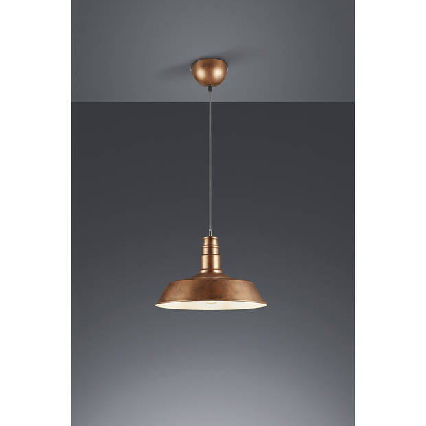 LED Hanglamp - Hangverlichting - Trion Wulo - E27 Fitting - Rond - Antiek Koper - Aluminium