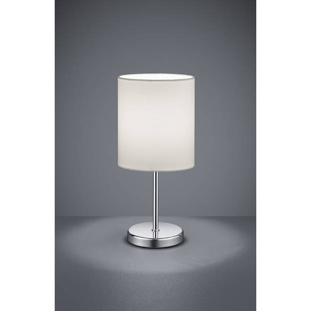 LED Tafellamp - Tafelverlichting - Trion Jiron - E14 Fitting - Rond - Mat Wit - Aluminium
