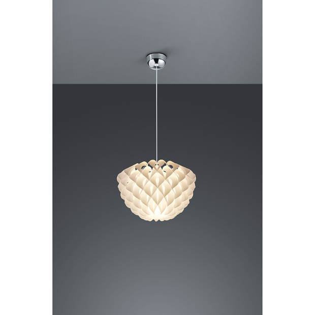 LED Hanglamp - Hangverlichting - Trion Talia - E27 Fitting - Rond - Mat Wit - Kunststof