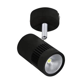 LED Opbouwspot - Plafondspot - 8W Rond - Draaibaar - Natuurlijk Wit 4200K - Mat Zwart Aluminium