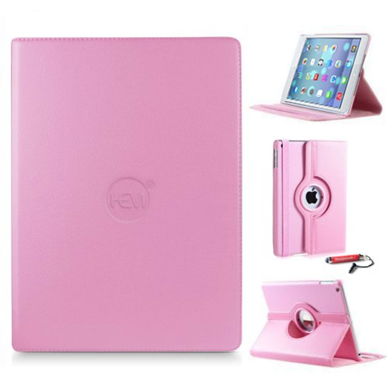 iPad hoes mini 1/2/3 HEM Cover licht roze met uitschuifbare Hoesjesweb stylus - Ipad hoes, Tablethoes