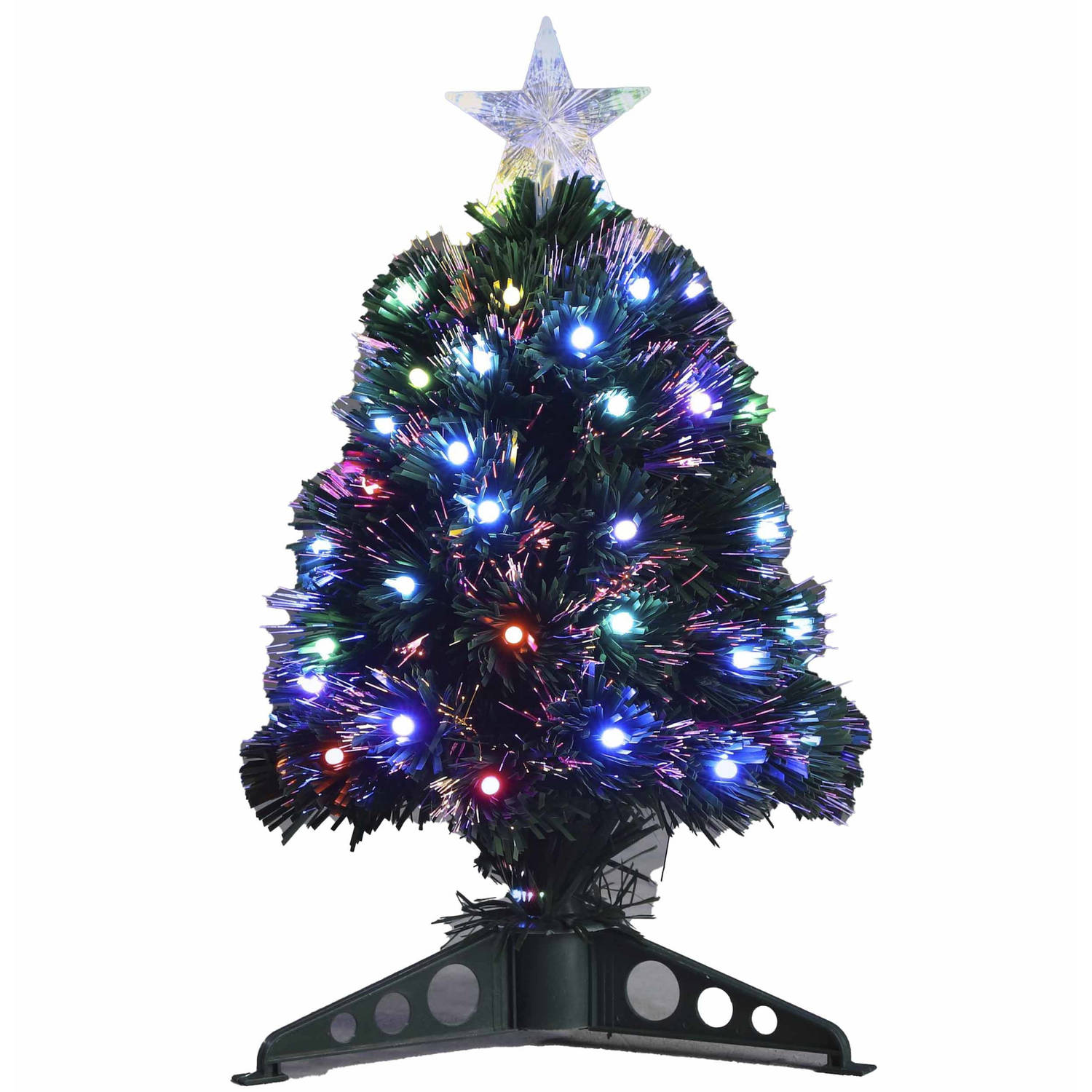 Fiber optic kerstboom/kunst met gekleurde lampjes 45 - Kunstkerstboom | Blokker