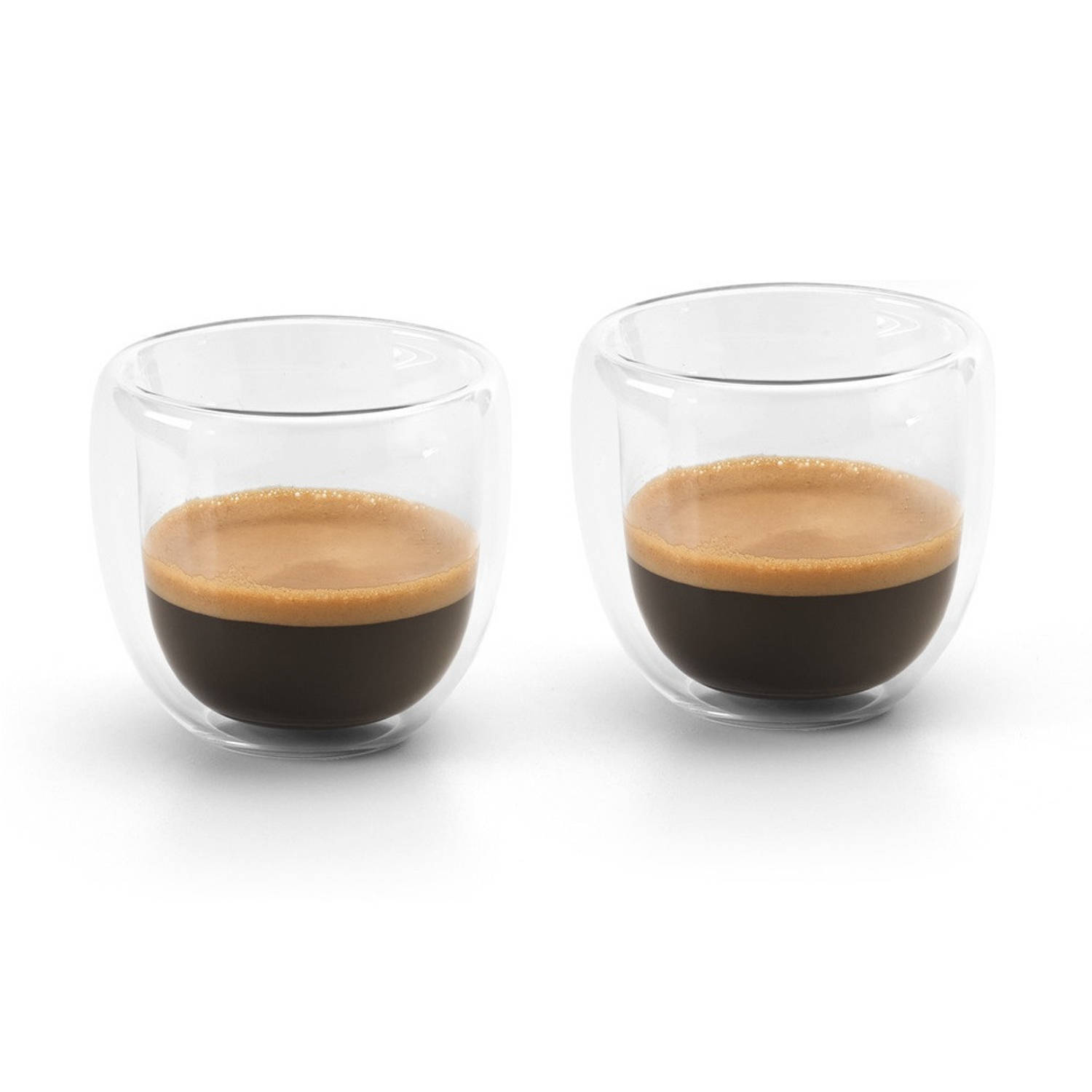 Set Van 4x Dubbelwandige Koffie-espresso Glazen 75 Ml Transparant Espresso Bekers En Glazen