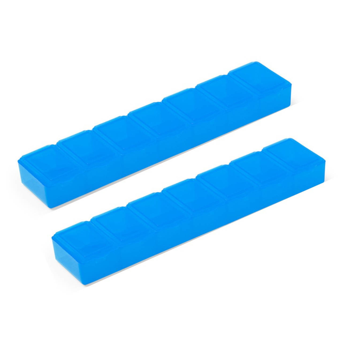 2x Medicijnen doos/pillendoos 7 daags blauw 15 cm - Pillendoosjes | Blokker