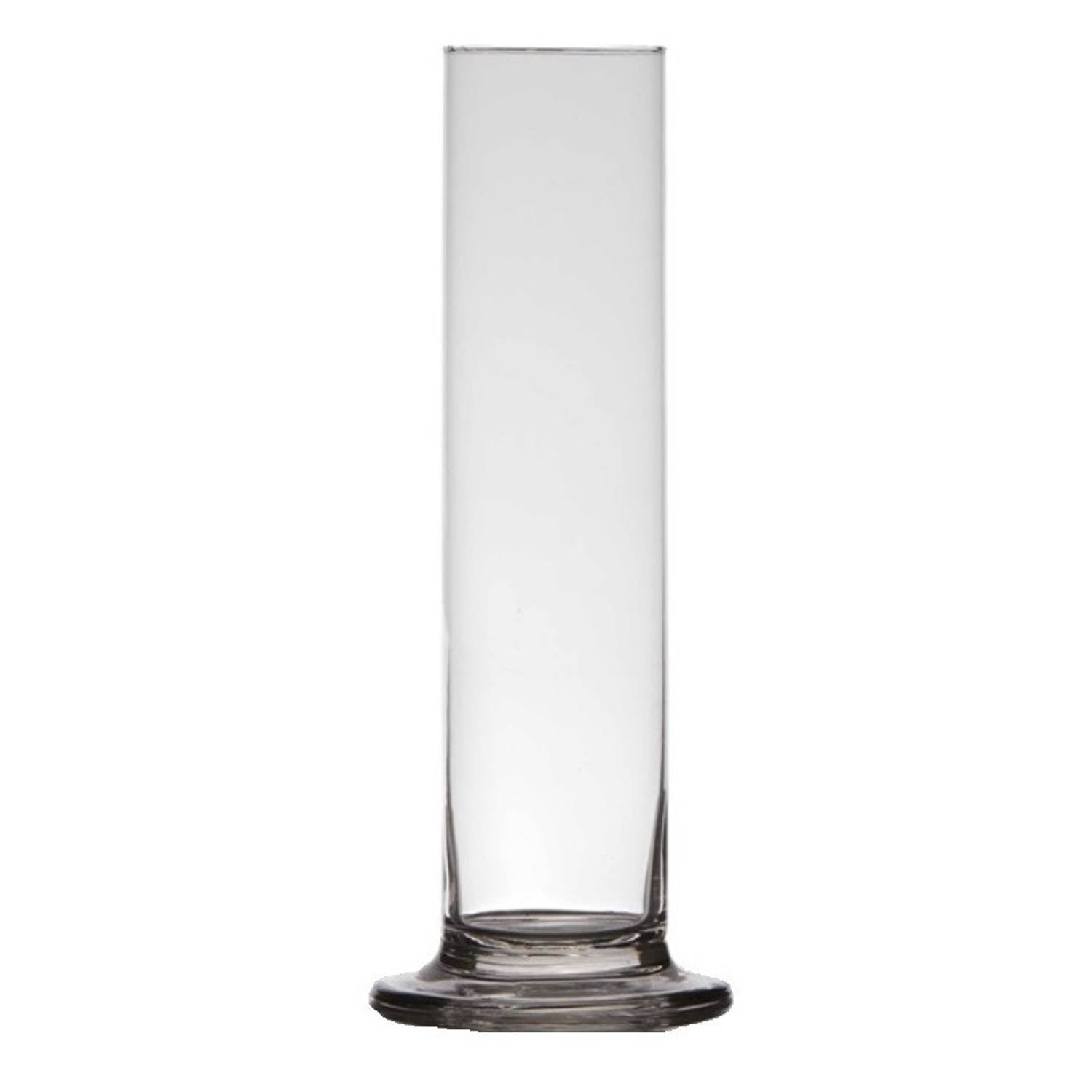 Transparante Luxe Stijlvolle 1 Bloem Vaas-vazen Van Glas 30 X 6 Cm Roos Met Valentijn Vaas Voor Binn