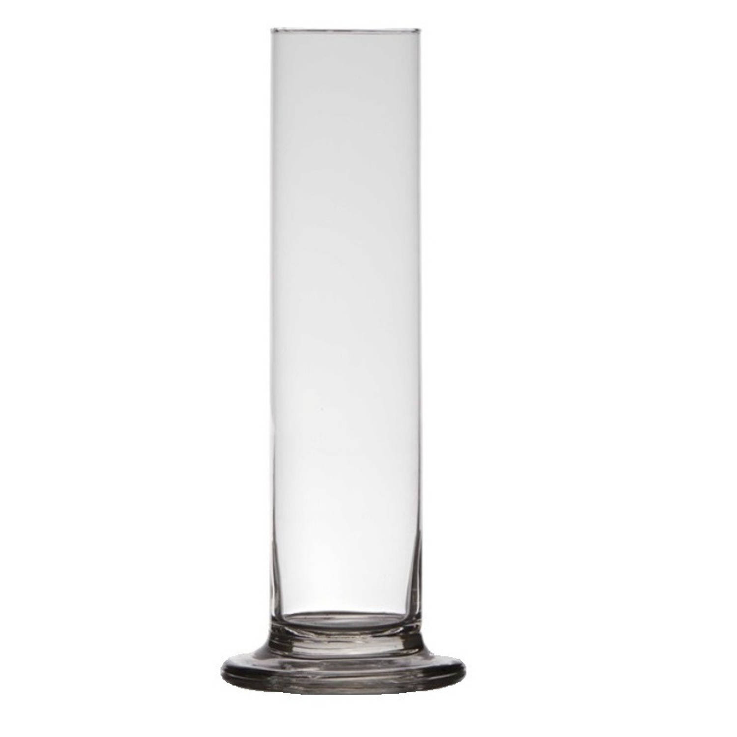 Transparante Luxe Stijlvolle 1 Bloem Vaas-vazen Van Glas 25 X 6 Cm Roos Met Valentijn Vaas Voor Binn