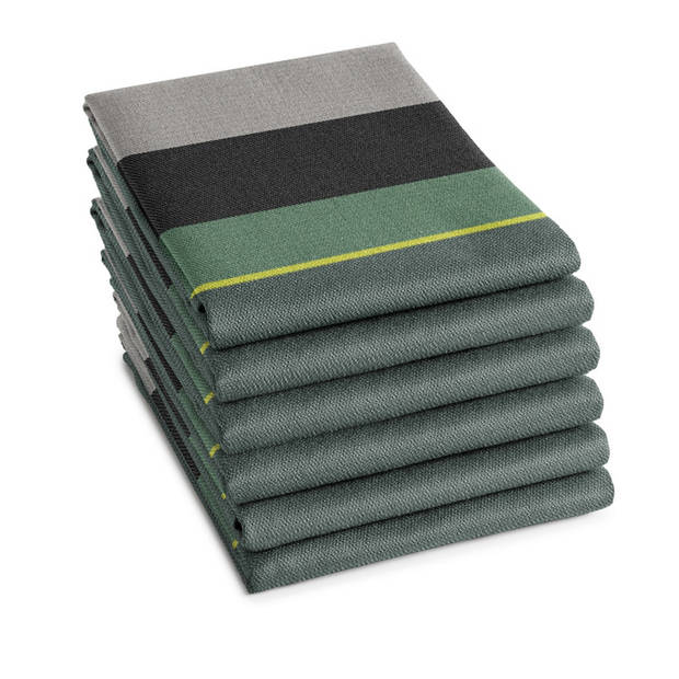 DDDDD Theedoek Rico 60x65cm - green - set van 6