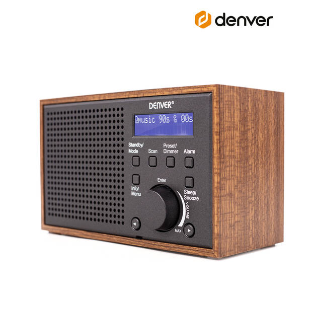 Denver DAB Radio - Retro Radio - Keukenradio - Draagbare Radio - Batterijen & Netstroom - DAB46DG