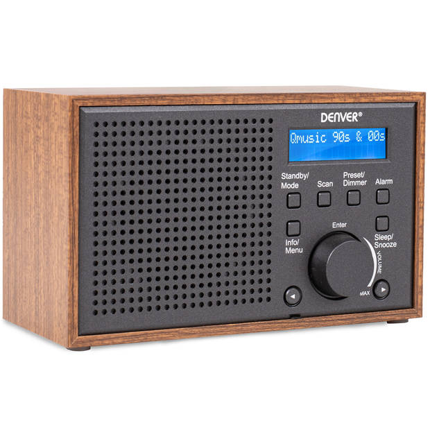 Denver DAB Radio - Retro Radio - Keukenradio - Draagbare Radio - Batterijen & Netstroom - DAB46DG