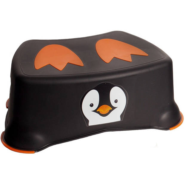 Jippie's toiletkrukje Pinguin 26,2 x 14,6 cm zwart/oranje