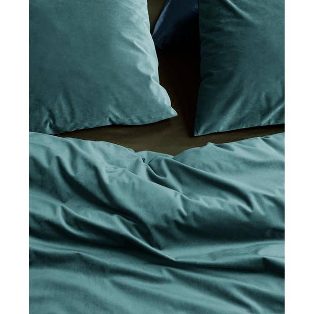 At Home by Beddinghouse dekbedovertrek Tender - Blauwgroen - Lits-jumeaux XL 260x200/220 cm