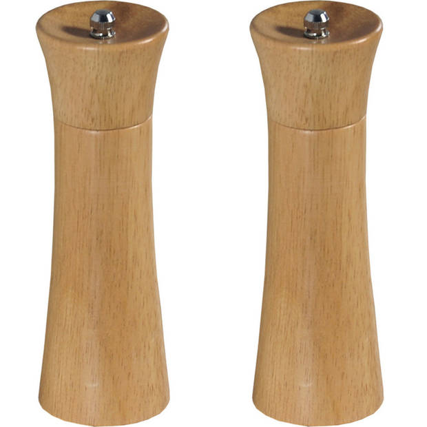 Pepermaler/zoutmaler molens 18 cm van beuken hout - Peper en zoutstel