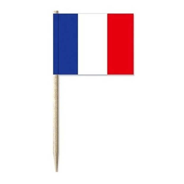 Franse vlaggetjes cocktailprikkers 100 stuks - Cocktailprikkers
