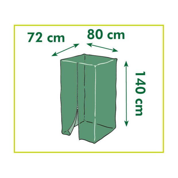 1x Grijze tuinkussens/loungekussens opberghoezen/beschermhoezen met rits 140 x 80 x 72 cm - Tuinkussenhoes