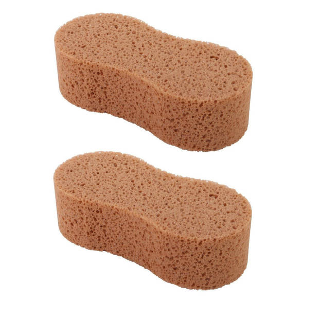 2x Voordelige schoonmaaksponsen / klussponsen XL 20 x 9 cm - Sponzen