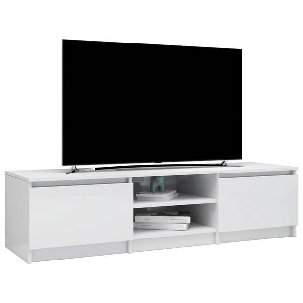 vidaXL Tv-meubel 140x40x35,5 cm bewerkt hout hoogglans wit