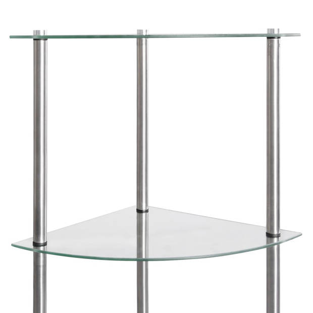 The Living Store Vitrinekast - 30 x 30 x 160 cm - Dik gehard glas - 6 lagen