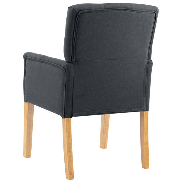 vidaXL Eetkamerstoelen 2 st met armleuningen stof grijs