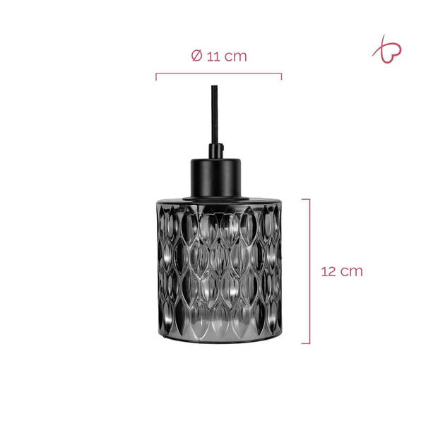 Pauleen Gleaming Magic Hanglamp - Ø 10,8cm - E27 - Grijs Rookglas