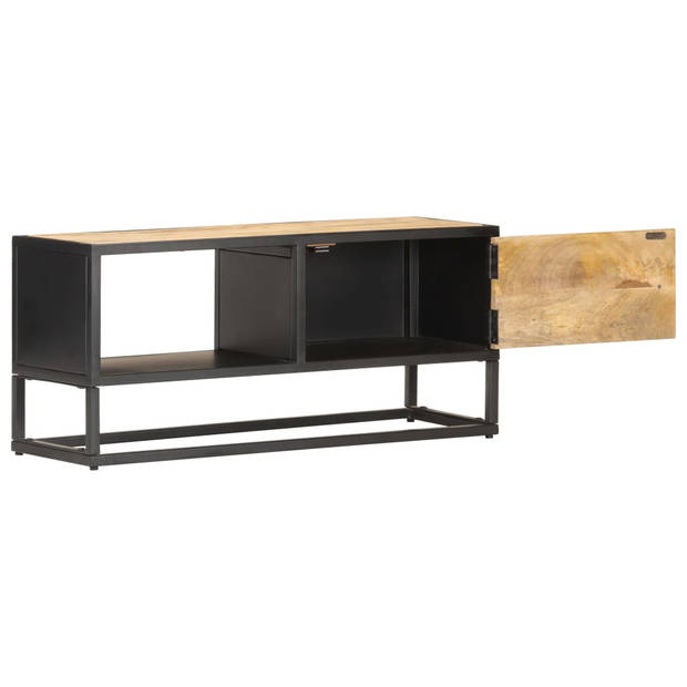 The Living Store TV-kast - Rustiek mangohout - 90 x 30 x 40 cm - 1 deur - 1 vak