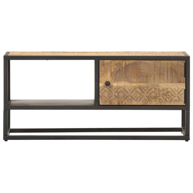 The Living Store TV-kast - Rustiek mangohout - 90 x 30 x 40 cm - 1 deur - 1 vak