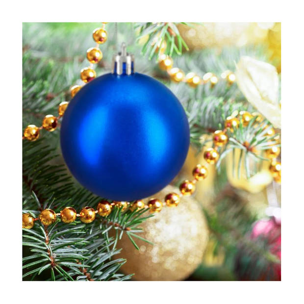 Relaxdays Kerstballen - 100x st - kobalt blauw - kunststof - Kerstbal