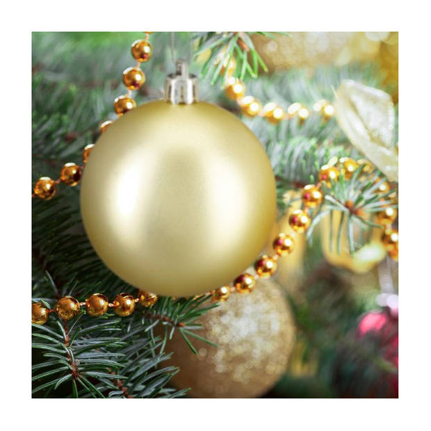 100x Gouden kunststof kerstballen 3, 4 en 6 cm glitter, mat, glans - Kerstbal