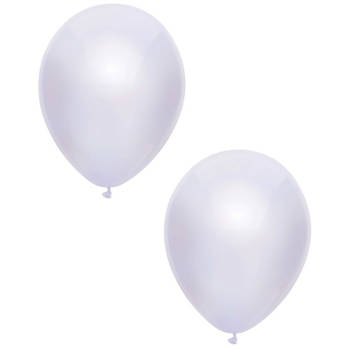 20x Witte metallic ballonnen 30 cm - Ballonnen