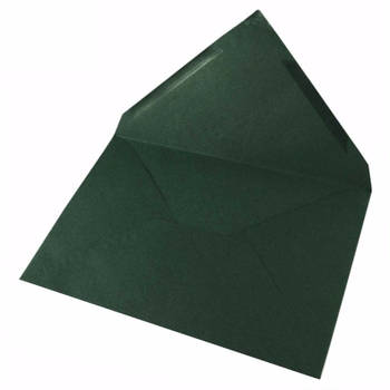 10x onbedrukte kerst enveloppen groen - Enveloppen
