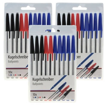 3x Kogelbalpennen set van 10 stuks - Pennen