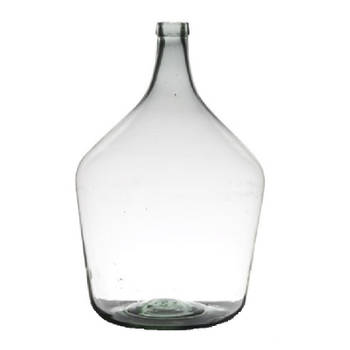 Luxe stijlvolle flessen bloemenvaas B34 x H50 cm transparant glas - Vazen