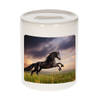 Foto zwart paard spaarpot 9 cm - Cadeau paarden liefhebber - Spaarpotten