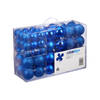 Relaxdays Kerstballen - 100x st - kobalt blauw - kunststof - Kerstbal