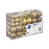 100x Gouden kunststof kerstballen 3, 4 en 6 cm glitter, mat, glans - Kerstbal