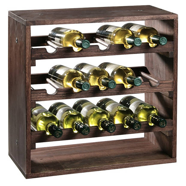 FSC® Houten Wijnflessen legbordsysteem voor 15 wijn flessen Wijnrek