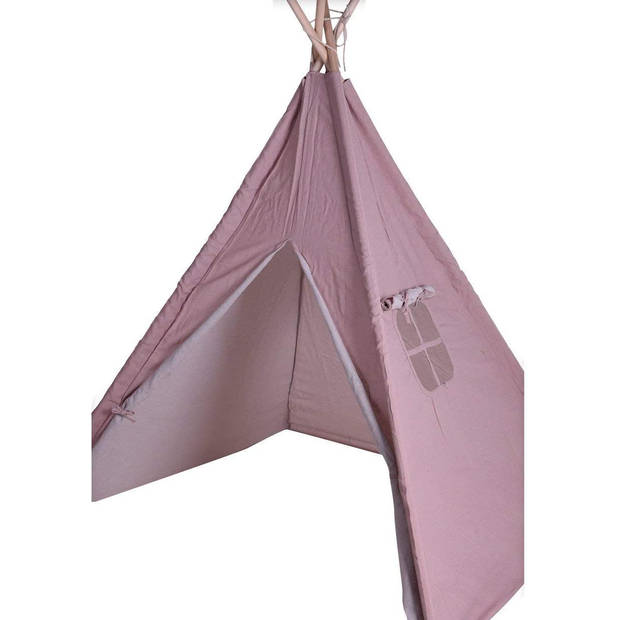 Speeltent - tipi tent kinderen - met draagtas - roze - 103 x 160 cm - Speeltenten