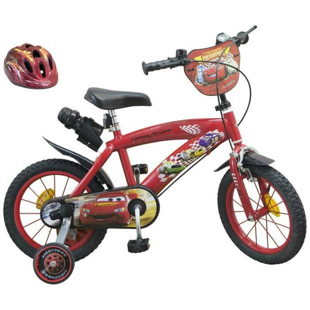 CARS Bike 14 + helm - Kind - rood en zwart