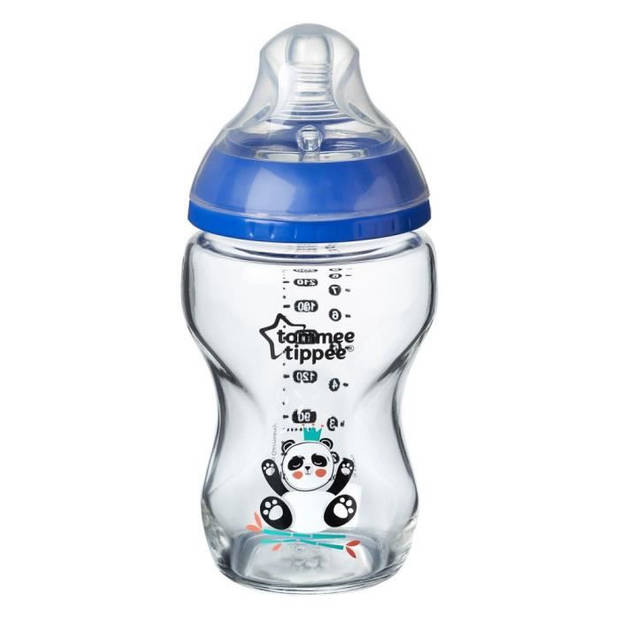 TOMMEE TIPPEE Babyfles CTN Glas 250ml gedecoreerd jongen