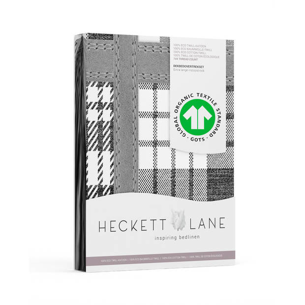 Heckett Lane Dekbedovertrek Katoen Twill Jenna - zwart/wit 240x200/220cm