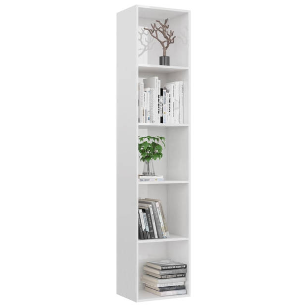 800962 vidaXL Boekenkast 40x30x189 cm bewerkt hout hoogglans wit