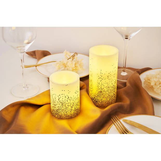 Pauleen LED-kaarsen Wax Golden Glitter - 2 stuks