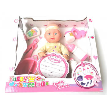 TOM babypop Funny Sweetums junior textiel roze/geel 2-delig